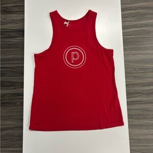 Pure Barre Ruby Red Ribbed Tank with Circle Logo